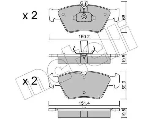 Комплект тормозных колодок, диско 22-0219-0 METELLI