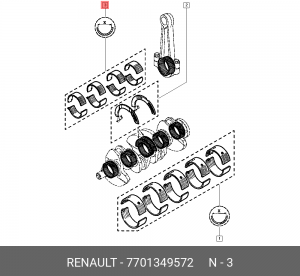 Вкладыши шатунные 7701349572 RENAULT
