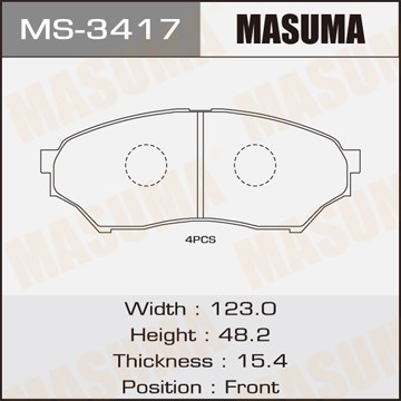 Колодки тормозные дисковые MS3417 MASUMA