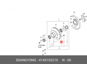 Комплект подшипника ступицы колеса 4143103210 SSANG YONG