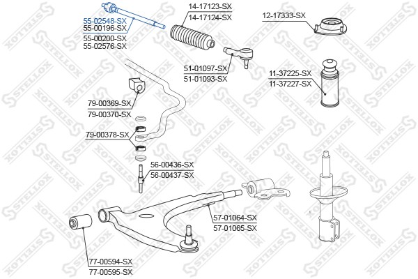 Тяга рулевая 55-02548-SX STELLOX