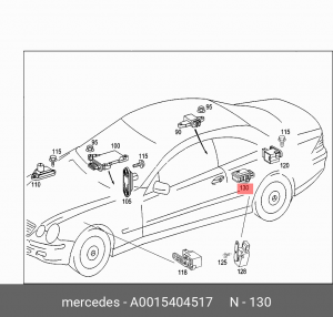 Датчик, продольное / поперечное ускорение A 001 540 45 17 MERCEDES BENZ