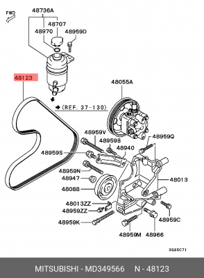 Ремень приводной MD349566 MITSUBISHI
