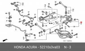 Кулак поворотный (комплект) 52210S3VA03 HONDA