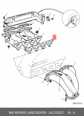 Прокладка, впускной коллектор LKJ10027 LAND ROVER