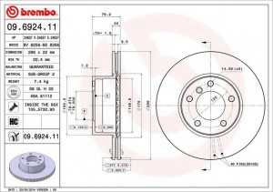 Тормозной диск 09.6924.11 BREMBO