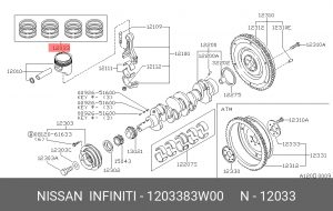 Кольца поршневые 12033-83W00 NISSAN