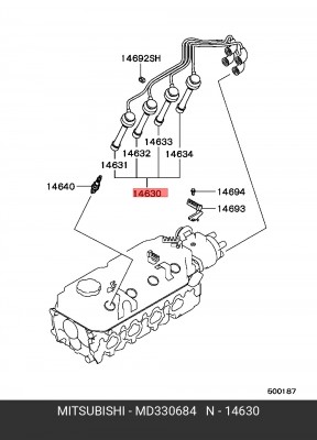 Провода высоковольтные системы зажигания (комплект) MD330684 MITSUBISHI