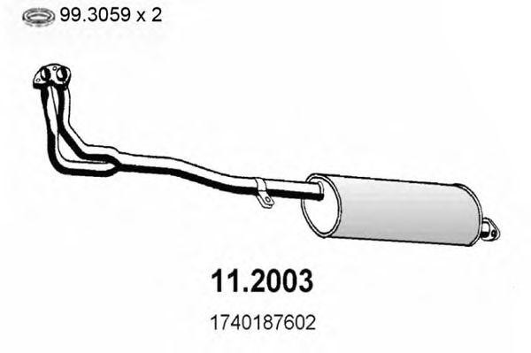 Предглушитель выхлопных газов 112003 ASSO