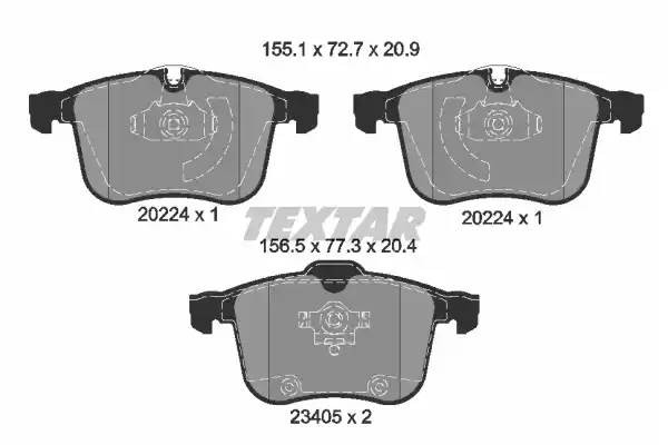 Комплект тормозных колодок, диско 2022401 TEXTAR