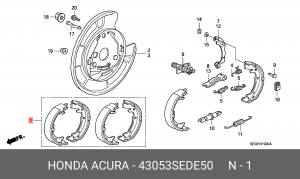 Комплект тормозных колодок, стояночная тормозная система 43053-SED-E50 HONDA