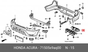 Рамка номерного знака 71505S9AQ00 HONDA