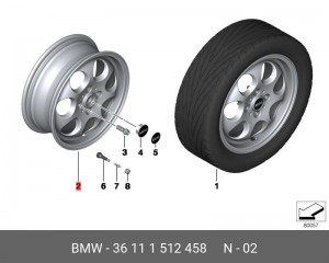 Диск колеса 36 11 1 512 458 BMW
