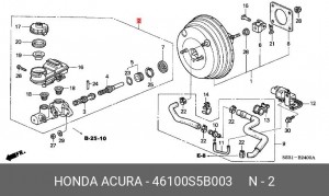 Главный тормозной цилиндр 46100S5B003 HONDA
