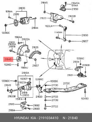Подушка двигателя 2191034410 HYUNDAI KIA