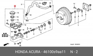 Главный тормозной цилиндр 46100S9AA11 HONDA