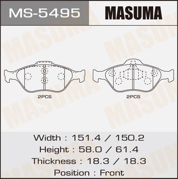 Колодки тормозные дисковые MS5495 MASUMA