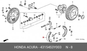 Комплект тормозных колодок 43154S3Y003 HONDA