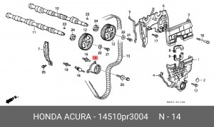 Натяжной ролик, ремень ГРМ 14510-PR3-004 HONDA
