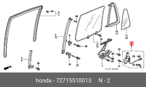 Электромотор стеклоподъемника 72715S10013 HONDA