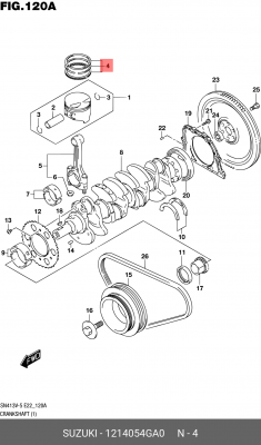 Кольца поршневые (комплект) 12140-54GA0 SUZUKI