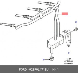 Нагнетание дополнительного воздуха 928F9L471BJ FORD
