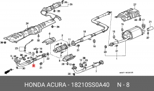 Выпускной трубопровод 18210SS0A40 HONDA