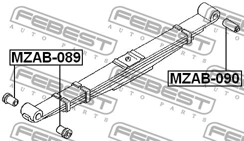 Сайлентблок - втулка рессоры MZAB-090 FEBEST