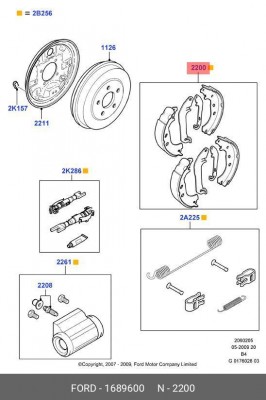 Колодки тормозные дисковые 1689600 FORD