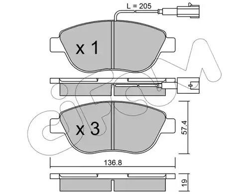 Комплект тормозных колодок, диско 822-322-0 CIFAM