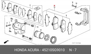 Тормозной суппорт 45210SG9010 HONDA