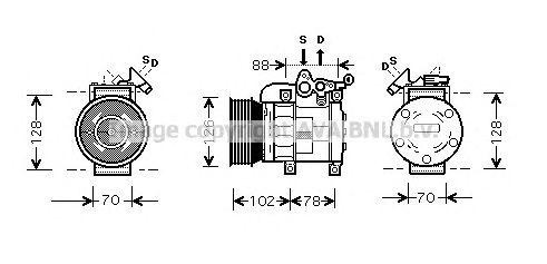Компрессор, кондиционер AUK169 AVA