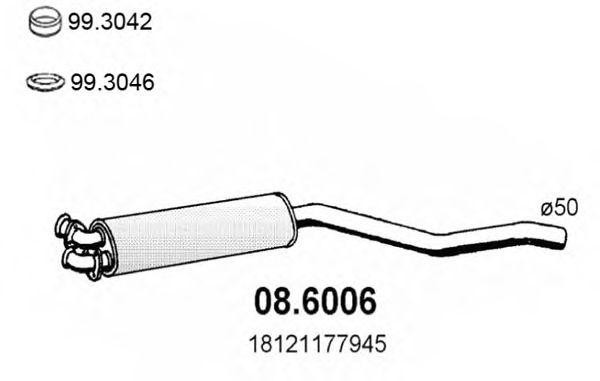 Средний глушитель выхлопных газов 086006 ASSO