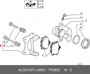 Кронштейн, корпус скобы тормоза 792832 ALFA FIAT LANCIA