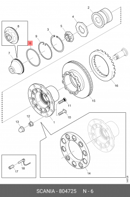 Уплотняющее кольцо 804725 SCANIA