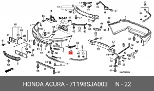 Кронштейн крепления бампера 71198SJA003 HONDA
