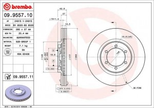 Тормозной диск 09.9557.10 BREMBO