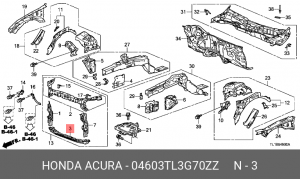 Балка крепления радиатора 04603TL3G70ZZ HONDA