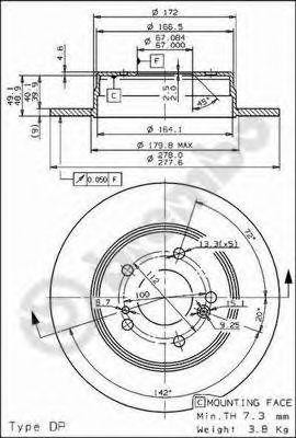 Тормозной диск 08.5178.30 BREMBO