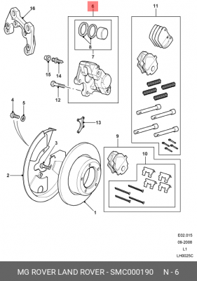 Тормозной суппорт SMC000190 LAND ROVER