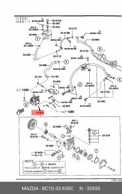 Гидравлический насос, рулевое управление BC1D32650C MAZDA