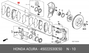 Комплект тормозных колодок, диско 45022-S30-E50 HONDA