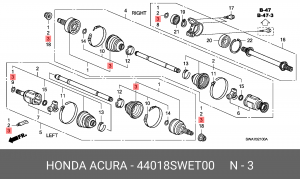 Пыльник ШРУСа (комплект) 44018SWET00 HONDA