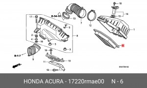 Воздушный фильтр 17220RMAE00 HONDA