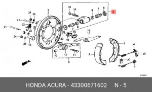 Колесный тормозной цилиндр 43300671602 HONDA