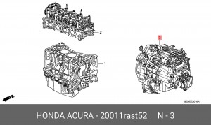 Коробка передач в сборе 20011RAST52 HONDA
