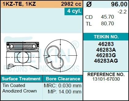 Поршень ДВС 46283AGSTD TEIKIN