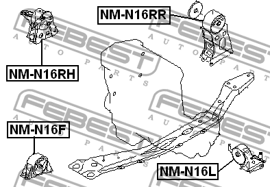 Подушка двигателя NM-N16F FEBEST