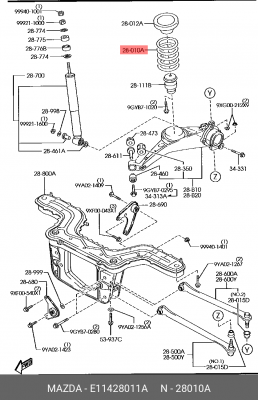 Пружина подвески E11428011A MAZDA