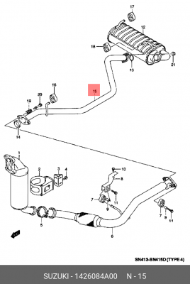 Выпускной трубопровод 14260-84A00 SUZUKI